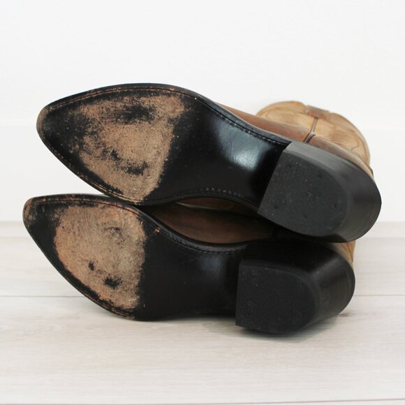 Justin Boots Apache Bay Distressed Brown Leather Womens Cowgirl Boots L4935 6.5B - Picture 14 of 14